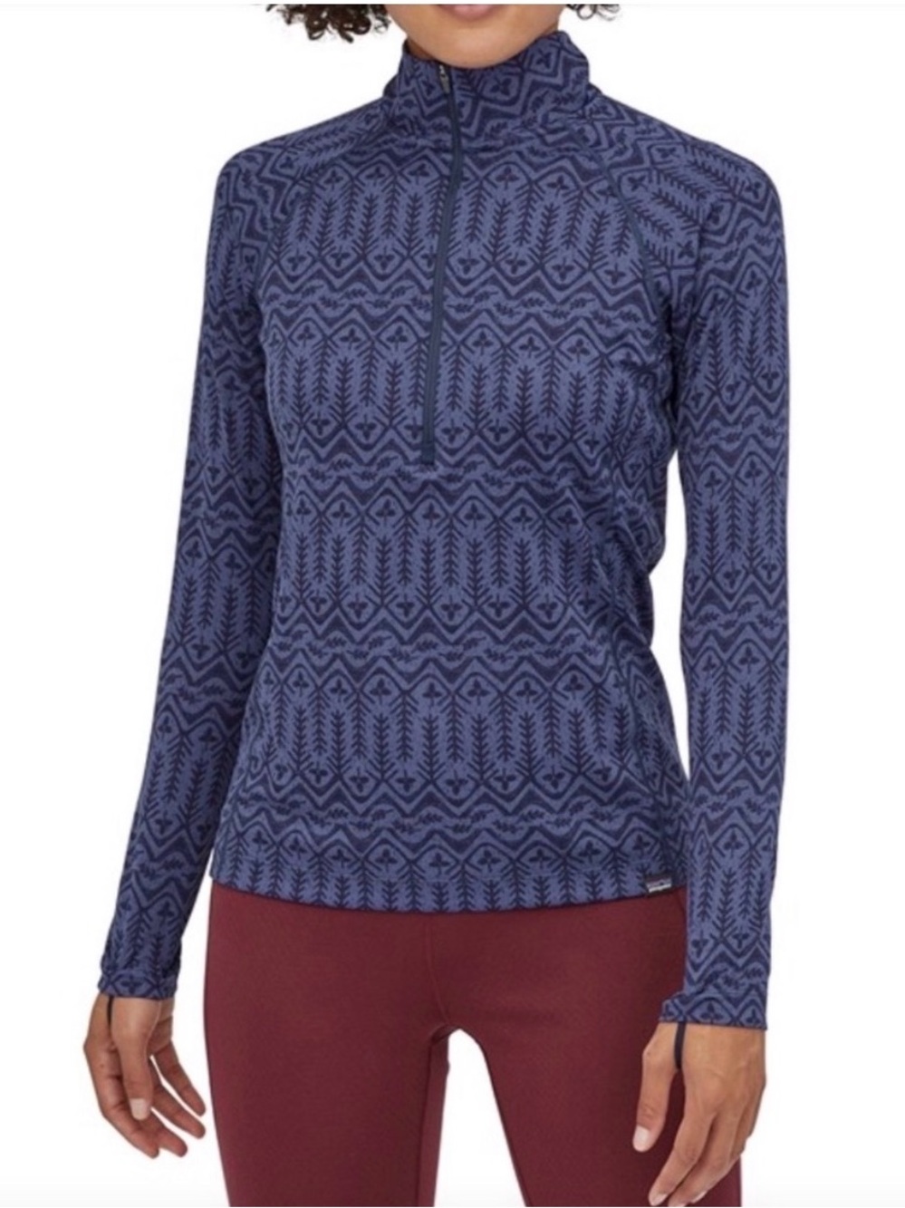 Patagonia Capilene Midweight Zip Neck Top in Sidekick Classic Navy M